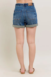 High Rise Cuff Denim Shorts Plus with Plus Size Judy Blue